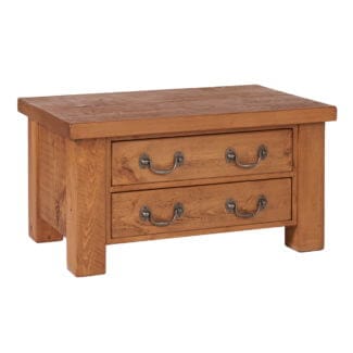 Pine and Oak Rustic Plank 3Ftx 2Ft, 2 Drawer Coffee Table