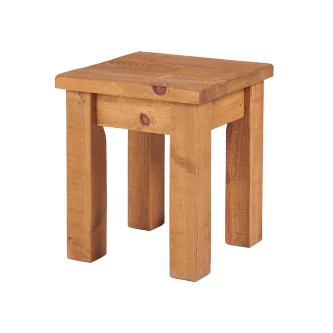 Pine and Oak Rustic Plank Dressing Table Stool
