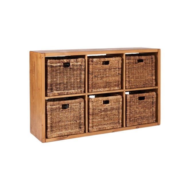 Pine and Oak Rustic Plank 6 Basket Multi Unit