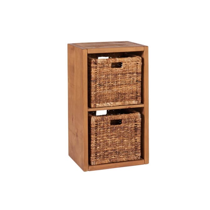 Pine and Oak Rustic Plank 2 Basket Multi Unit