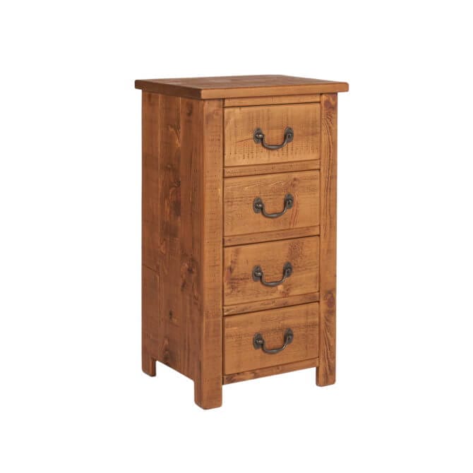 Pine and Oak Rustic Plank 4 Drawer Wellington Chest