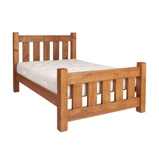 Pine and Oak Rustic Plank 6' Kennet Bed