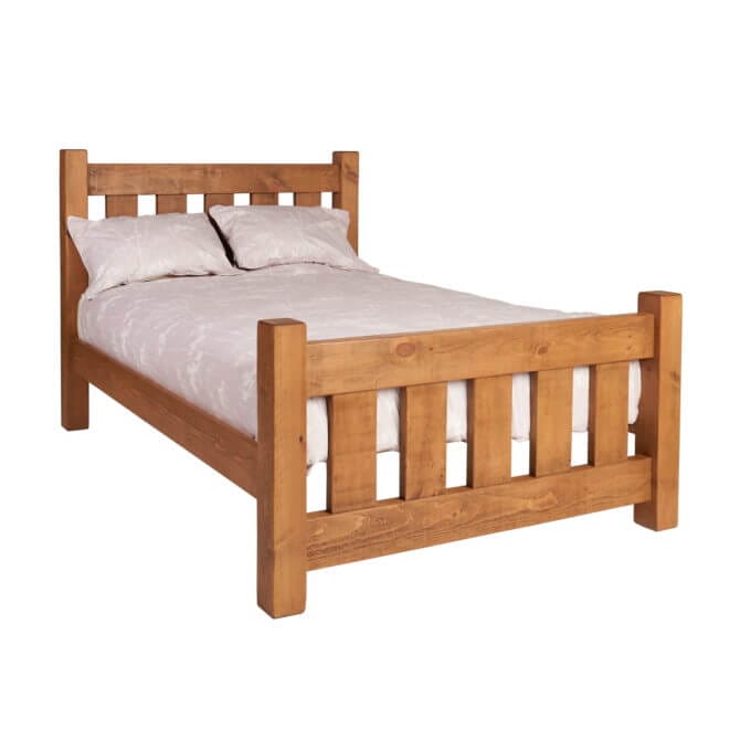 Pine and Oak Rustic Plank 6' Kennet Bed