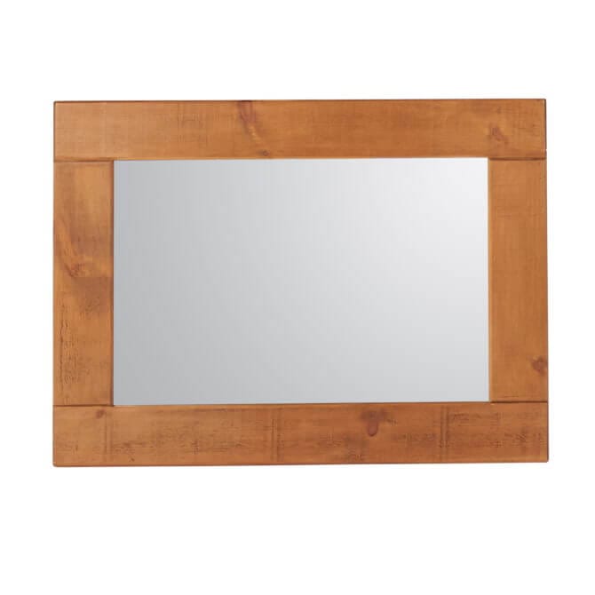 Pine and Oak Rustic Plank Mirror, 36inches x 24inches  Glass Size