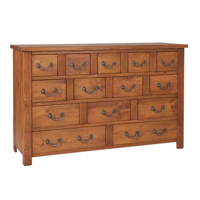 Pine and Oak6579 | Pine & Oak Furniture Pine & Oak Furniture Rustic Plank 14 Drawer Chest