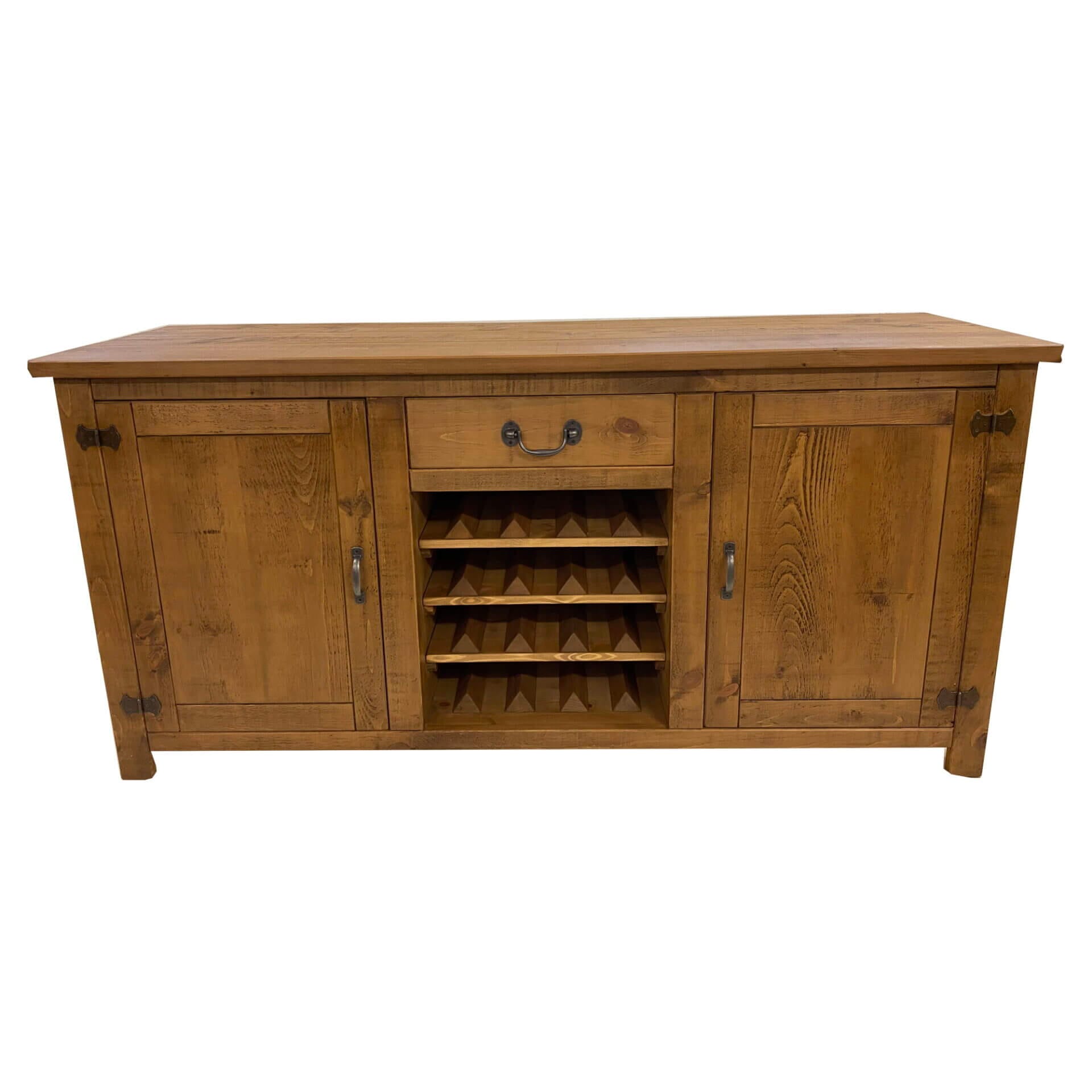 RPSWR2 2000x2000 | Pine & Oak Furniture Pine & Oak Furniture Rustic Plank 2 Door Sideboard with Wine Rack