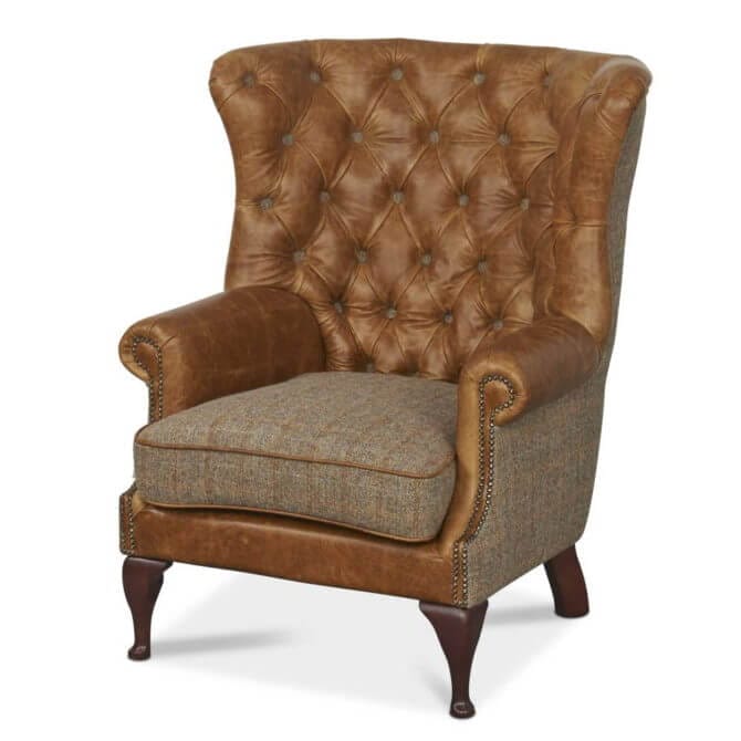 Pine and Oak Wing Wrap Armchair