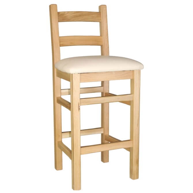 Pine and Oak Crofter Bar Stool - Cream