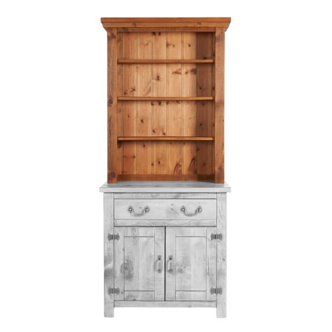 Pine and Oak Rustic Plank Small Open Dresser Top