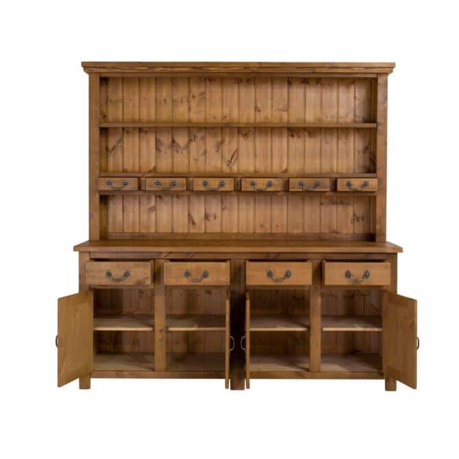 Pine and Oak Rustic Plank Large Spice Rack Dresser Top