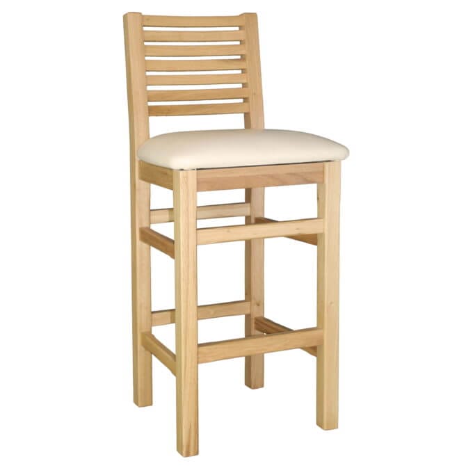 Pine and Oak Stein Bar Stool - Cream