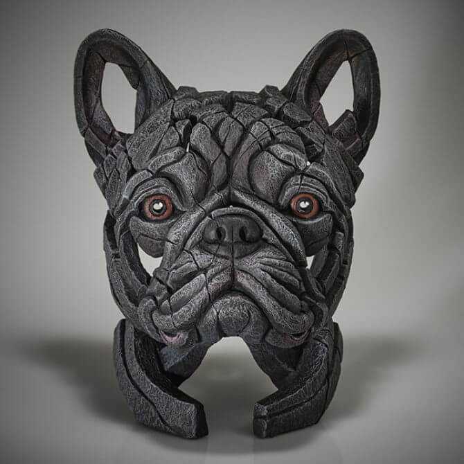 Pine and Oak French Bulldog Bust - Blue