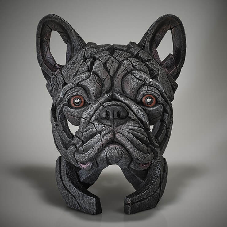 EDB28BL-A-adj | Pine & Oak Furniture Pine & Oak Furniture French Bulldog Bust - Blue