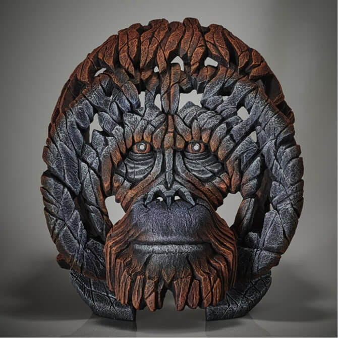 Pine and Oak Orangutan Bust