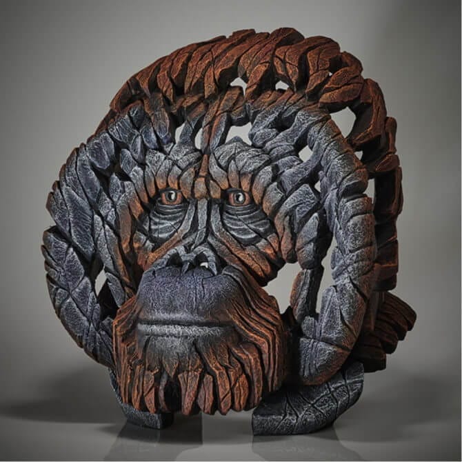 Pine and Oak Orangutan Bust