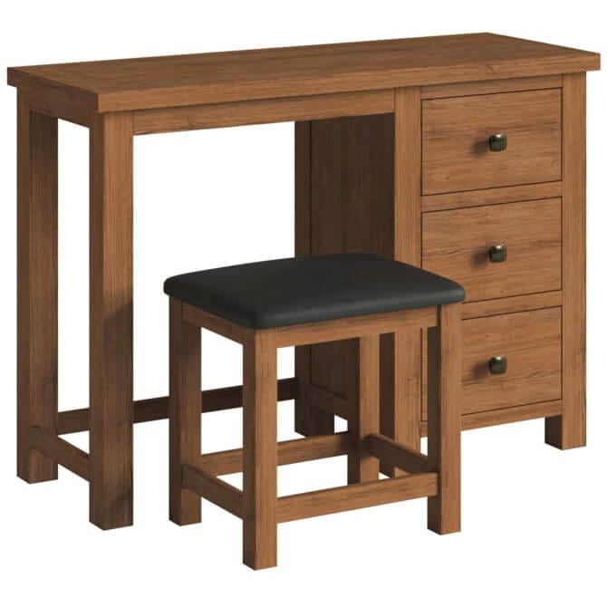 Dorchester Dark Oak Dressing Table and Stool | Pine & Oak Furniture