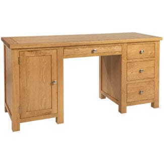 Dorchester Oak Double Pedestal Desk