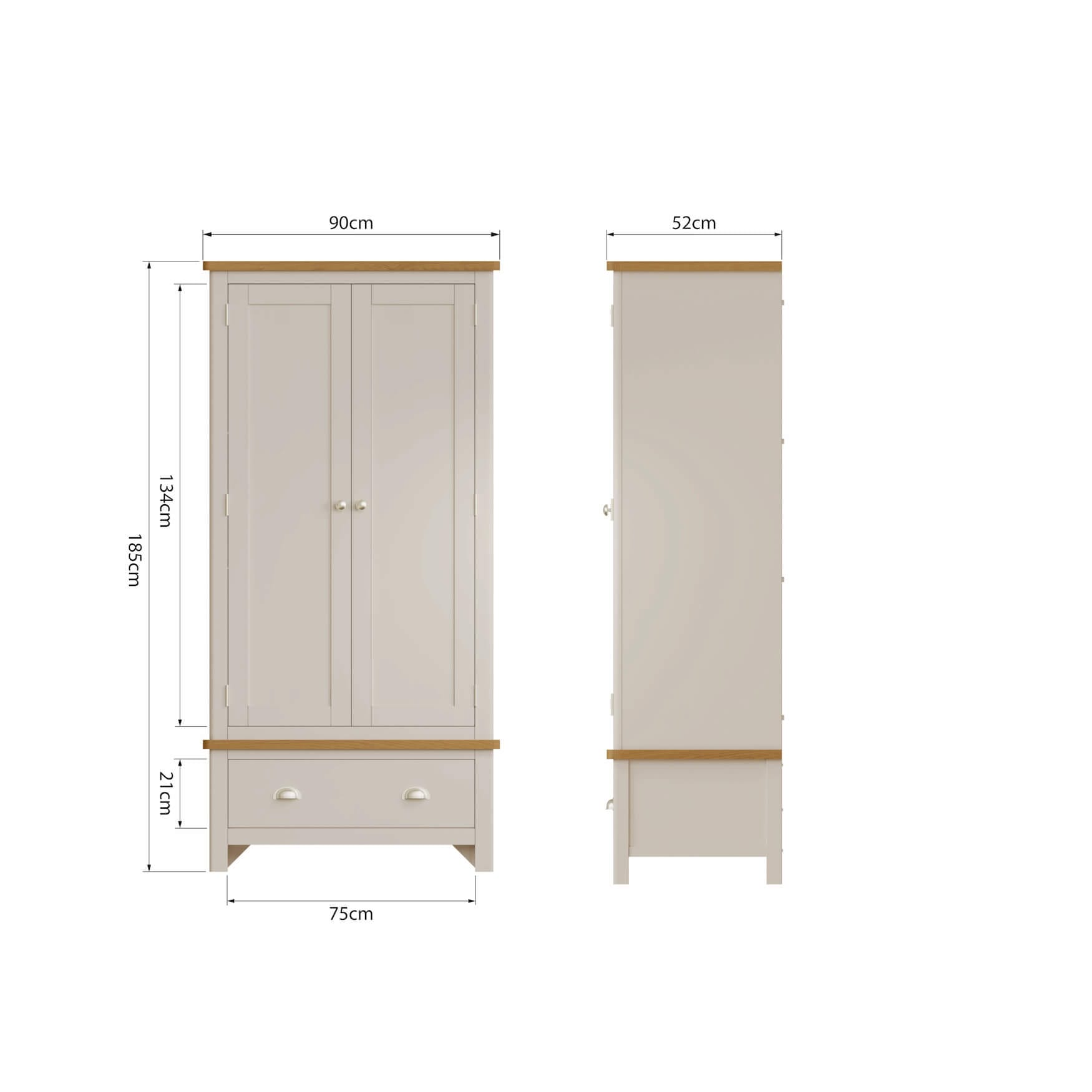 RA-GWR-TR_DIMS | Pine & Oak Furniture Pine & Oak Furniture