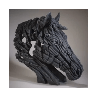 Edge Sculpture Horse Bust – Black
