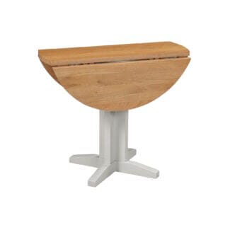 Dorchester Grey Round Drop Leaf Table