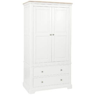 Glaze White 2 Drawer Wardrobe
